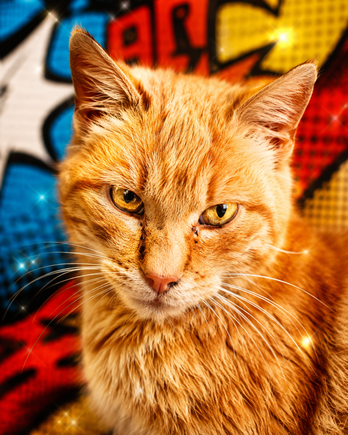 Pop art cat portrait