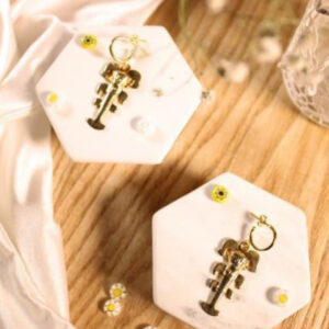 Gold Robot Earrings